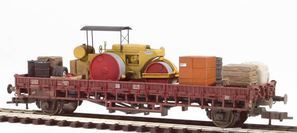 REI Models 57273873 - Heavy Kaelble Street Roller Transport ( Hand Weathered & Painted)